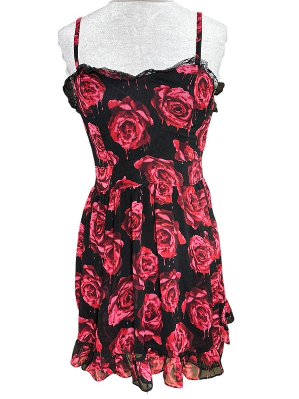 Tripp NYC Royal Bones by Daang Goodman Bleeding Rose Mini Dress. Size Small